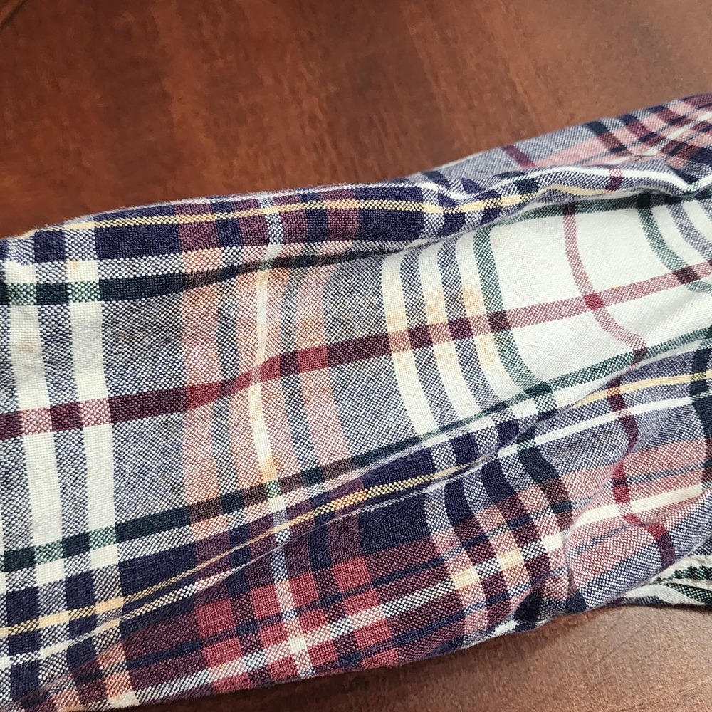 VTG 90s Knights of the Round Table Plaid Button Down Shirt Large Cotton India - Picture 6 of 11